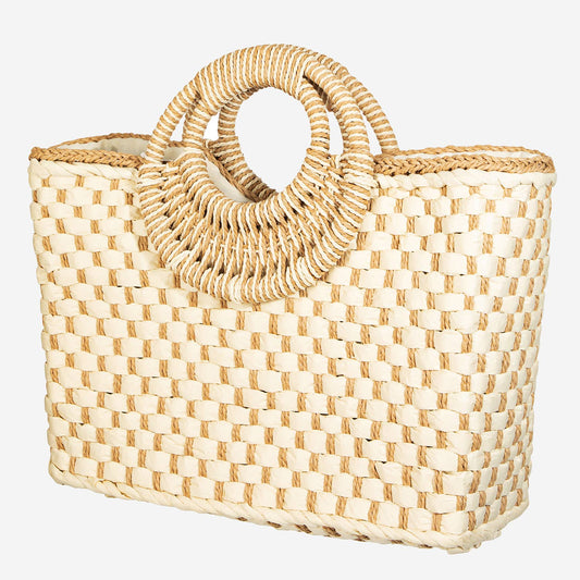 Basket Weave Rectangle Beach Bag