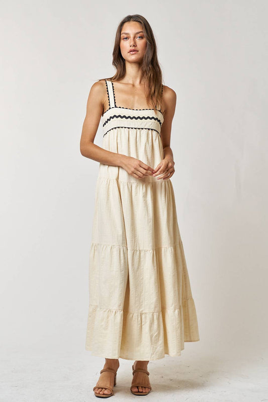 Cotton Tiered Maxi Sleeveless Dress