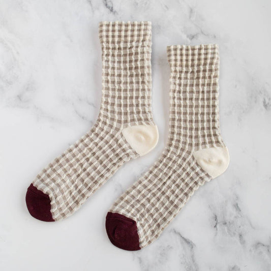 Burgundy Fair Weather Crew Socks