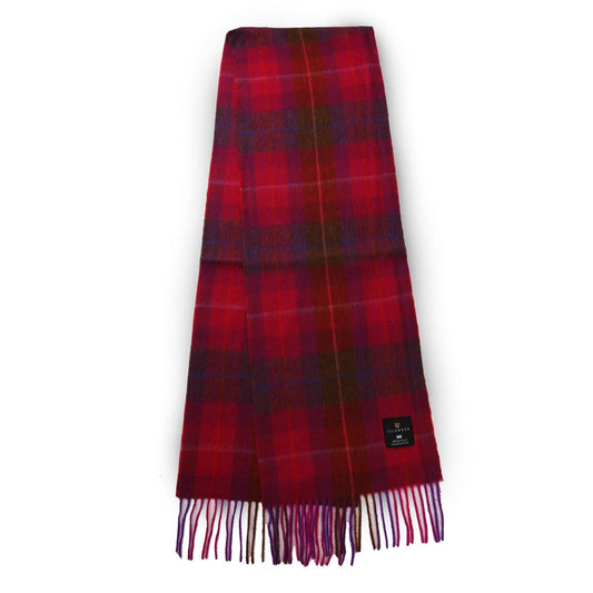 Lambswool Scarf: Red and Fuchsia Tartan