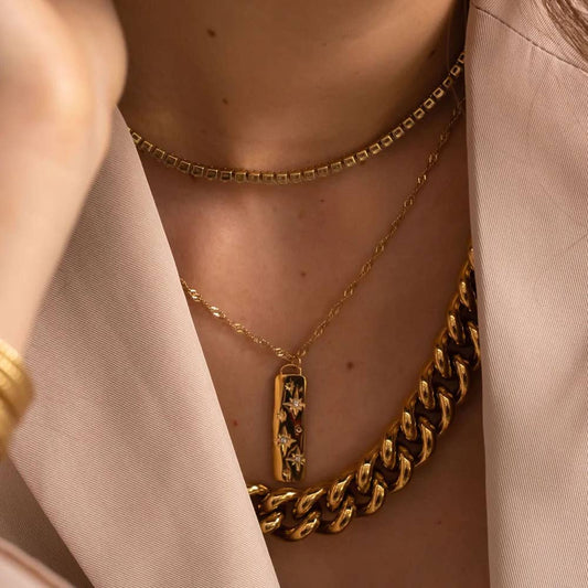 Heavy Mesh Gold Chain Necklace