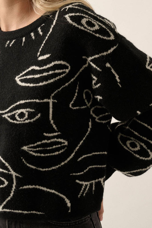 Abstract Face Sweater