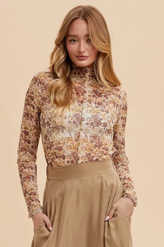 Floral Sheer Mesh Top