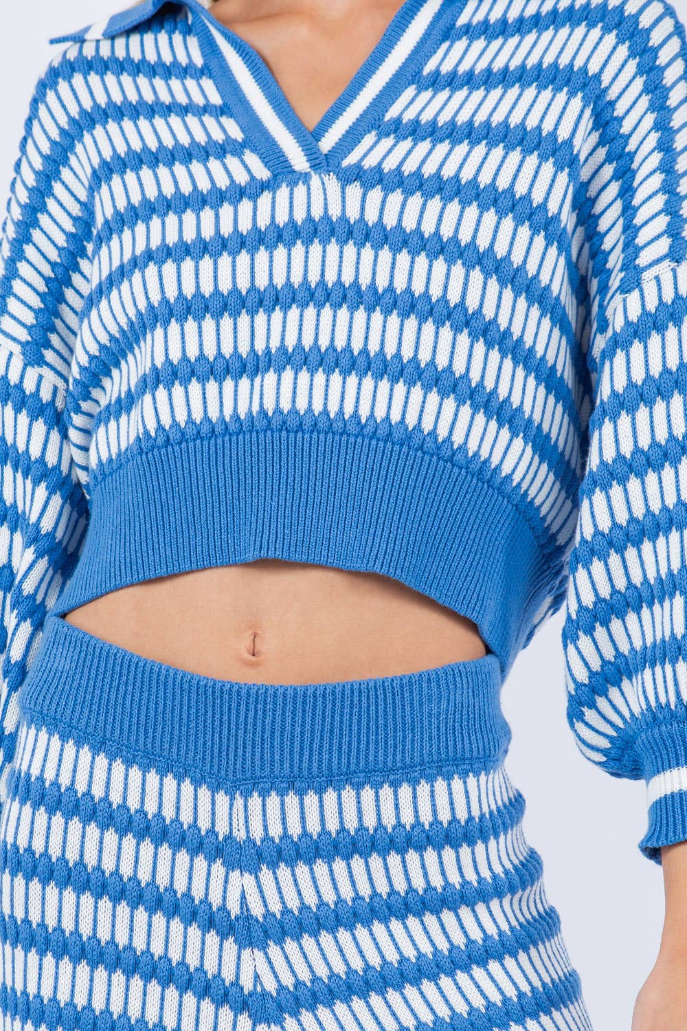 トップス Geometric Pattern Knitted Top - blue Blue Diamond / DROPS 236-29 - Free knitting patterns by