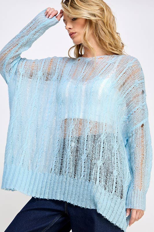 Sky Blue Alpaca Blend Sweater