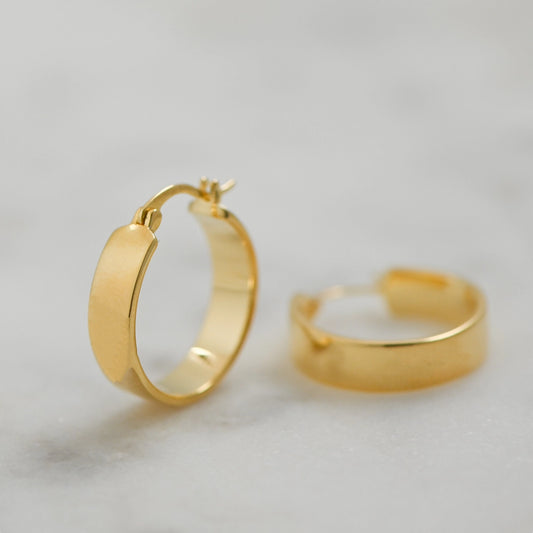 Gold 18mm Chunky Hoop Earrings