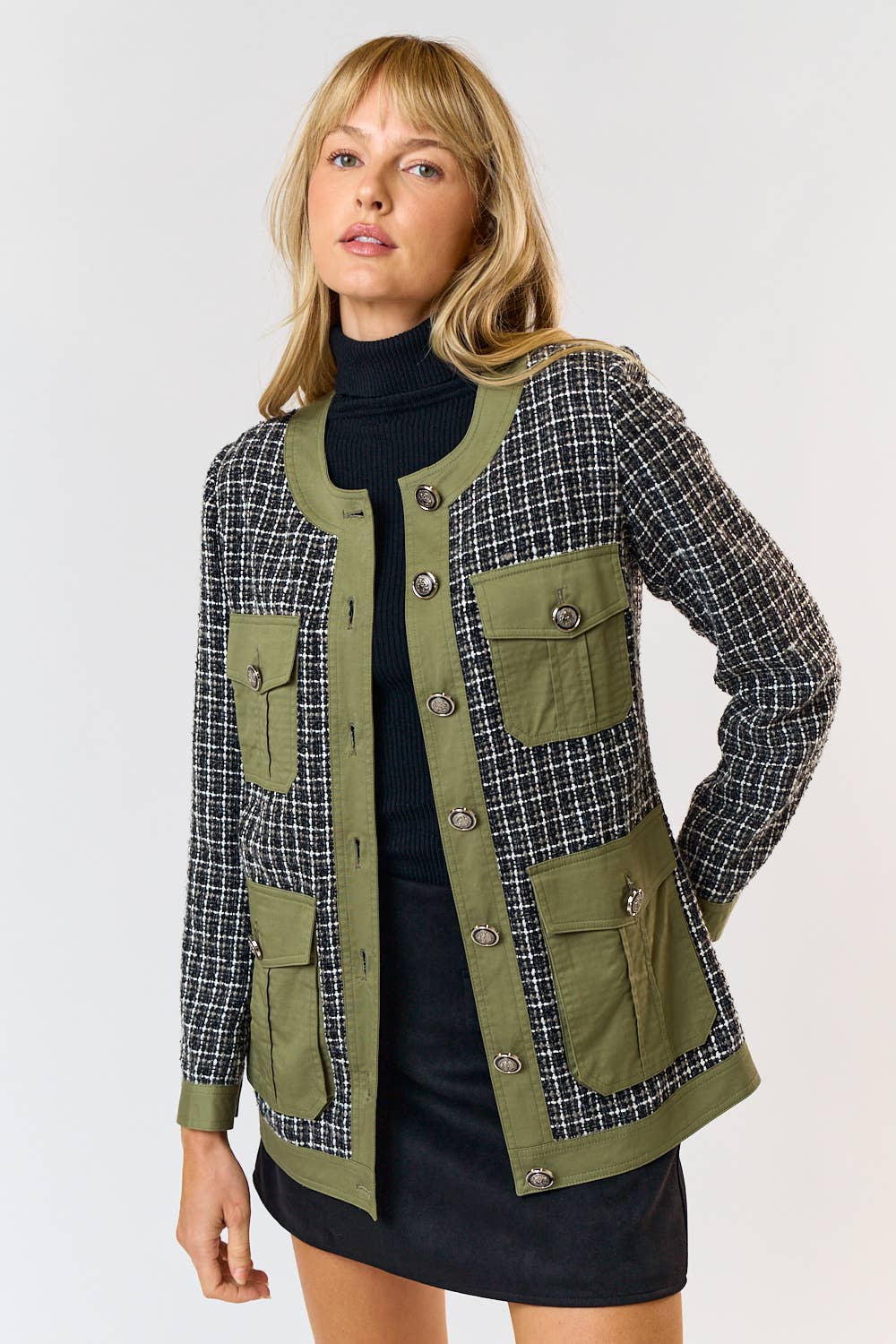 Tweed Dickey Jacket with Crest Buttons – BRIDGET COLLECTION