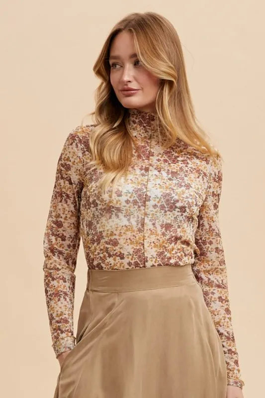 Floral Sheer Mesh Top