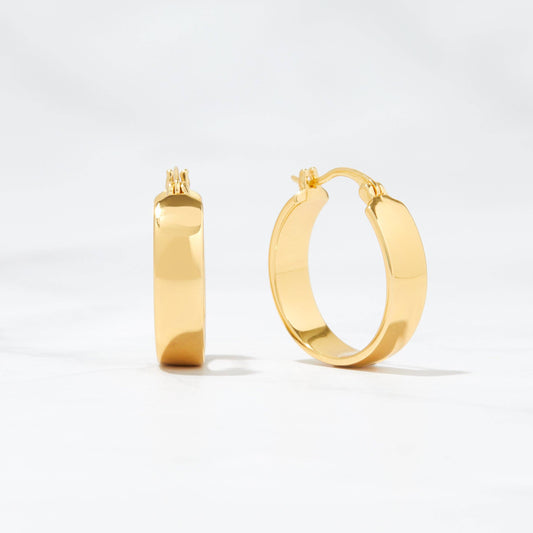Gold 18mm Chunky Hoop Earrings
