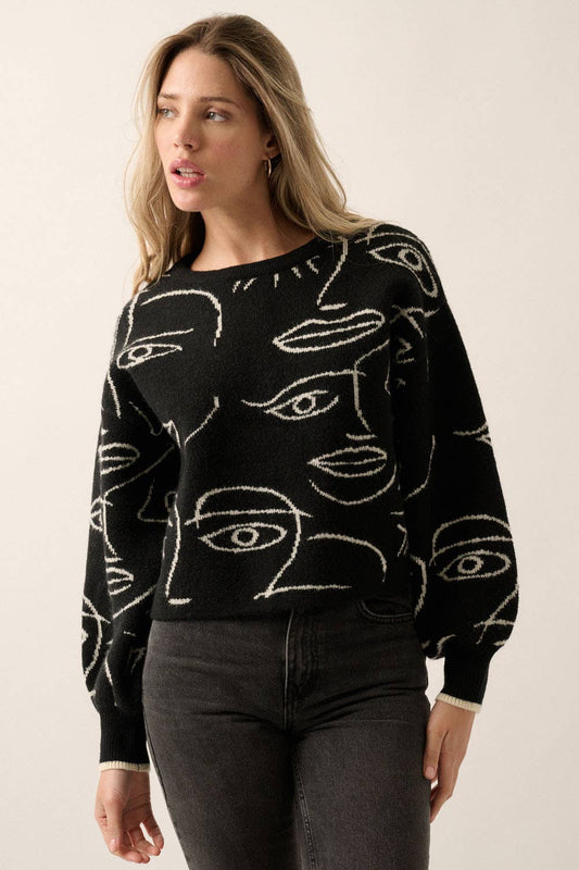 Abstract Face Sweater